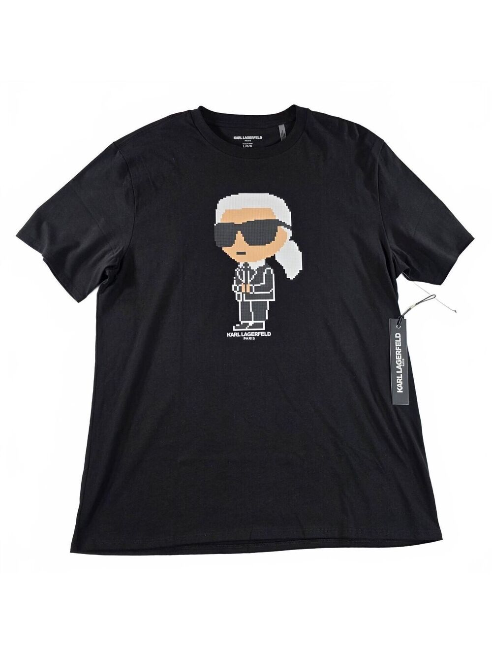 Karl Lagerfeld Paris Men's Large Black Cotton Graphic T-Shirt New with Tags